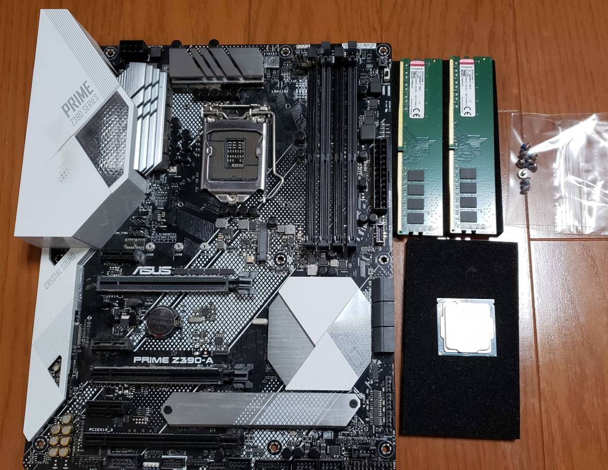 送料無料【中古動作確認済】 CPU Core i7-8700＆マザボASUS Z390-A＆DDR4-2666 8GB×2 中古品セット売り_画像1