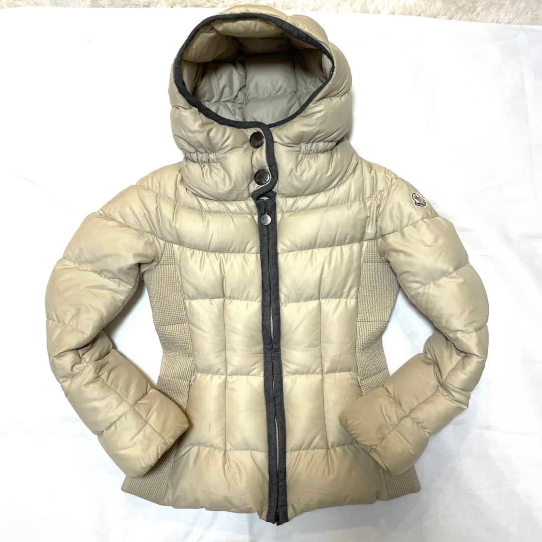 MONCLER モンクレール ダウンジャケット SIGNAC フード 白 クリーム ０