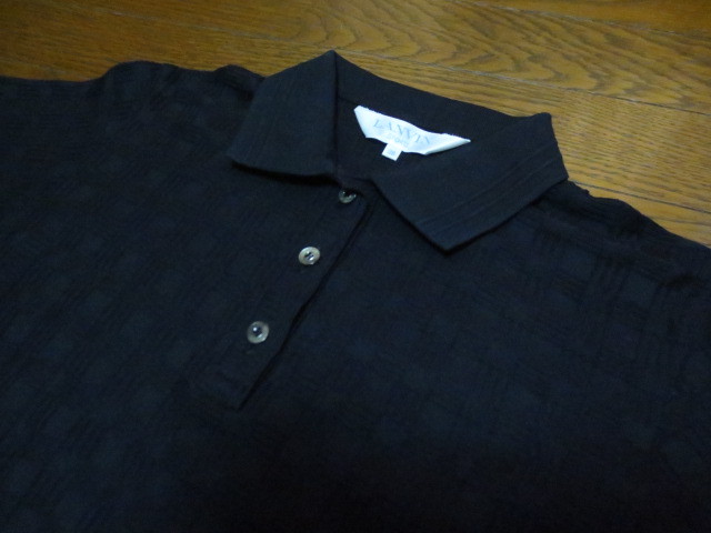 LANVIN SPORTS MADE IN JAPAN Lanvin спорт цельный в клетку рубашка-поло с длинным рукавом чёрный 38 сделано в Японии 