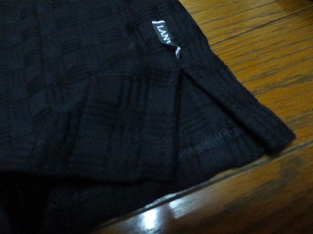 LANVIN SPORTS MADE IN JAPAN Lanvin спорт цельный в клетку рубашка-поло с длинным рукавом чёрный 38 сделано в Японии 