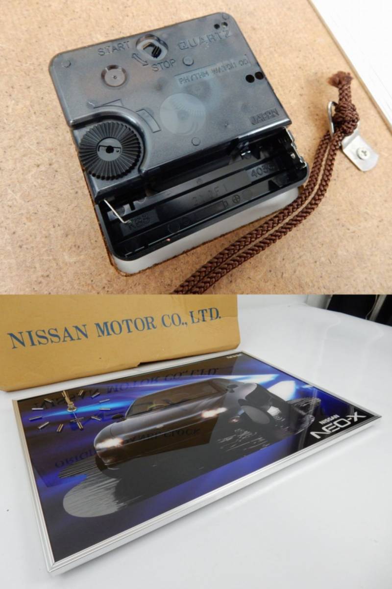 【NISSAN】 日産 NEO-X オリジナルパネル時計 約46cm×約32.5cm 当時物？ 不動品 要修理前提 JUNK！ 現状渡し 一切返品不可で！_画像5