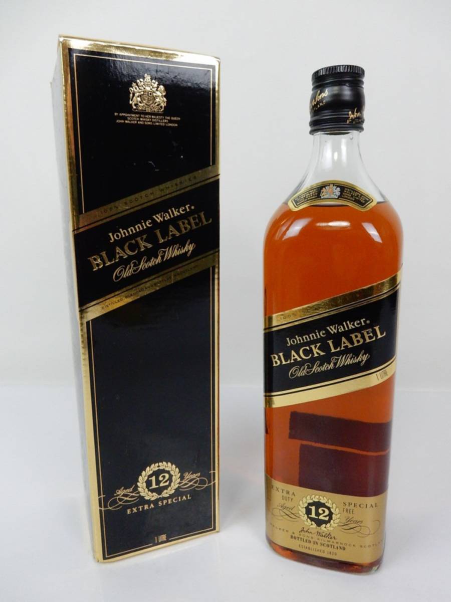 【古酒】JOHNNIE WALKER ジョニーウォーカー ブラックラベル 12年 エクストラスペシャル 1000ml 43% 未開栓 中古品 JUNK 一切返品不可で ②_画像1