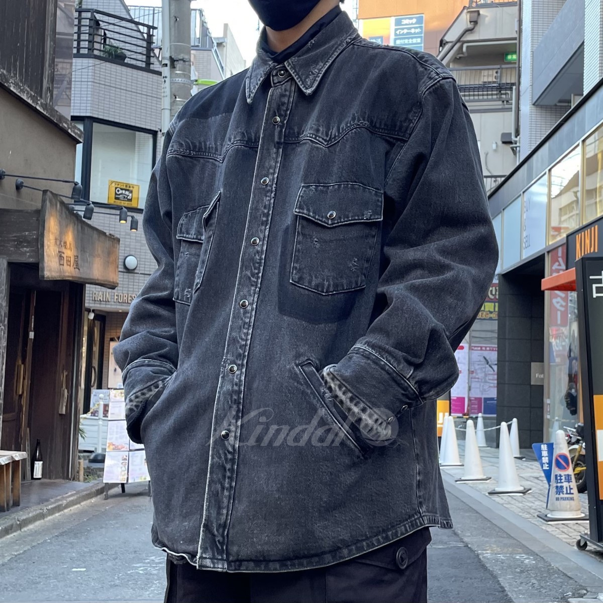 MIYAGIHIDETAKA　 20AW Black denim shirt Jacket再構築デニムシャツジャケット 商品番号：8069000100075_画像1