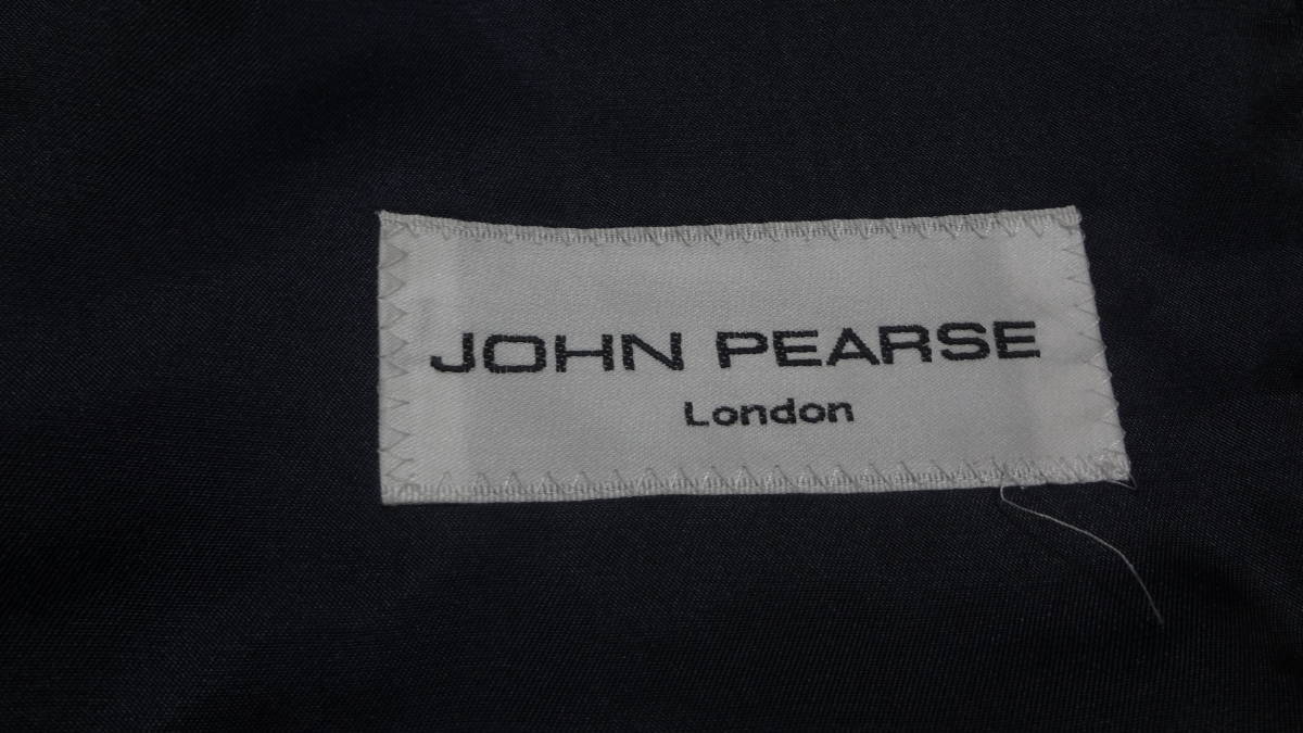 大処分セール☆美品175cmW76cm★JOHN PEARSE☆ジョンピアーズ★美シルエット★上質3Bスーツ/濃紺ネイビー★背抜シングル３釦★就活営業_画像4