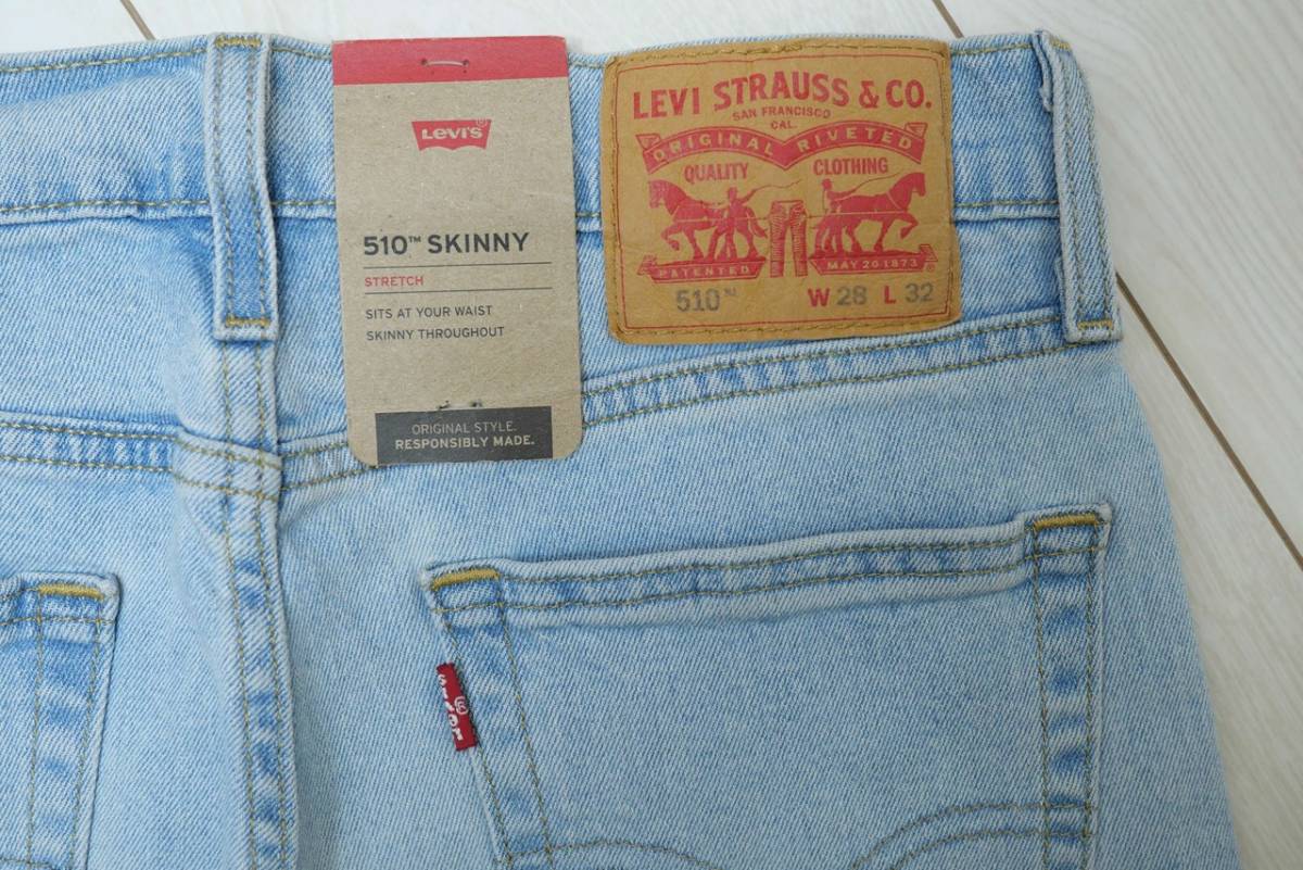 新品リーバイス05510-0675 W28 510 スキニー インディゴ・ライトユーズド ストレッチデニム Levi's メンズ_画像5