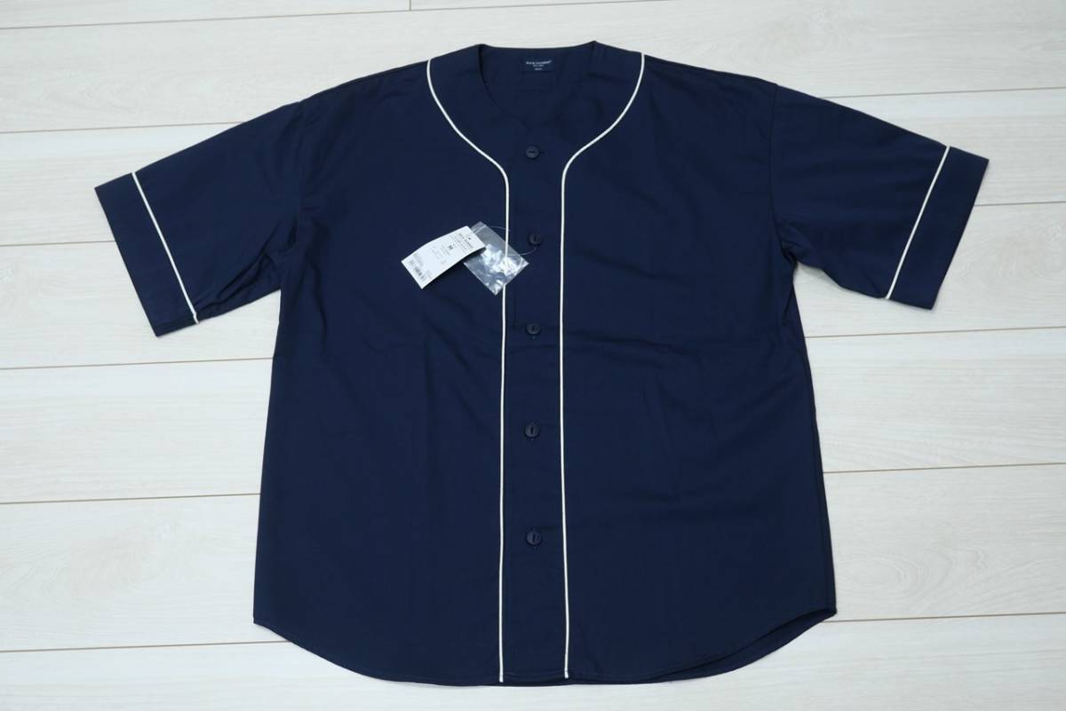 新品BACK NUMBER BN4301313213-0019 Mサイズ ベースボールシャツ ネイビー/濃紺 半袖シャツ 夏 羽織 メンズ Right-on_画像1