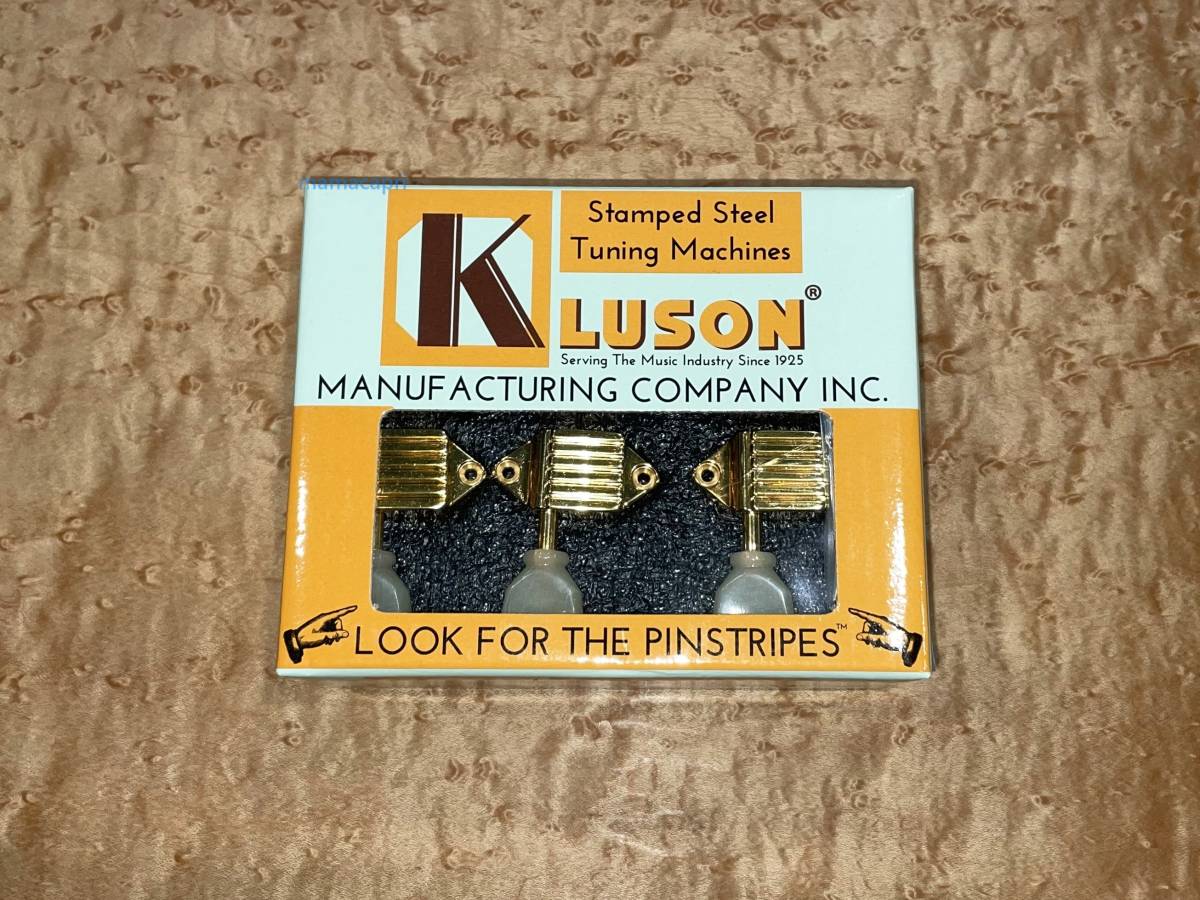 新品Super Kluson WAFFLEBACK KVDW-3-G Gold/Pearloid Key 3x3Tuner SK900SLG同等品 スーパー クルーソン ゴールド 3:3ワッフルバック ペグ_画像2