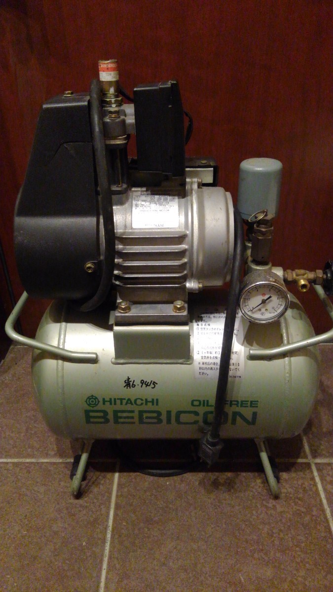 HITACHI 日立OIL FREE BEBICON TYPE 0.2 OP-5S ベビコンエアー HITACHI 日立OIL FREE BEBICON TYPE 0.2 OP-5S ベビコンエアー