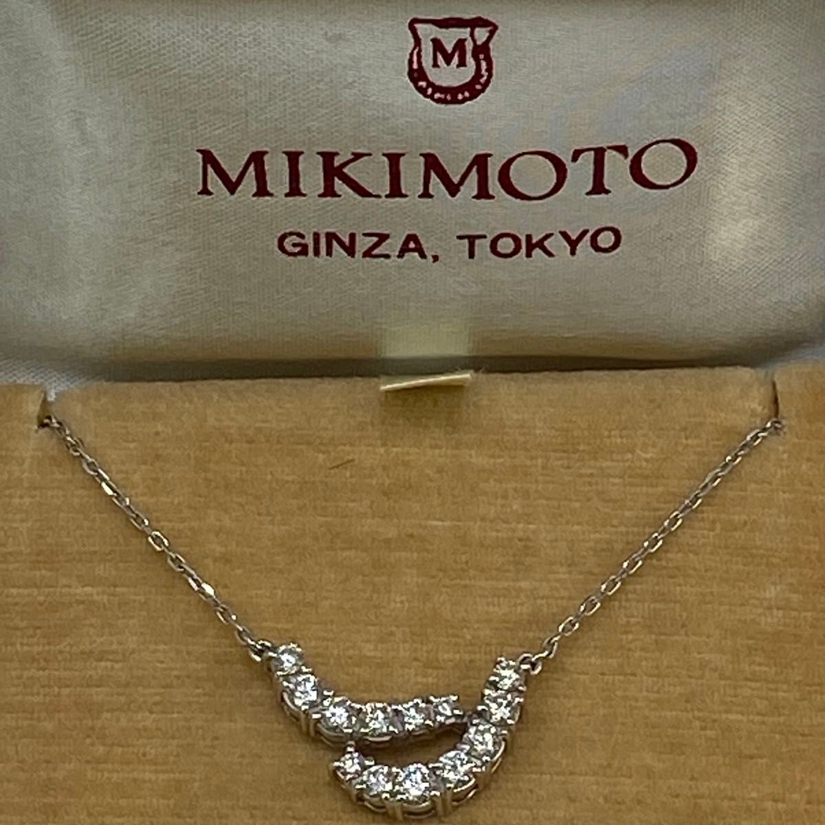 mikimoto ミキモト　御木本　used k18WG 18金　AU750天然ダイヤモンドネックレス0.74ct