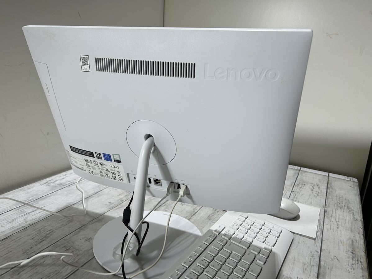 24D01-87：現状品　lenovo ideacentre AIO 330-20IGM Celeron J 4005 4GB Win10 白　ホワイト_画像6