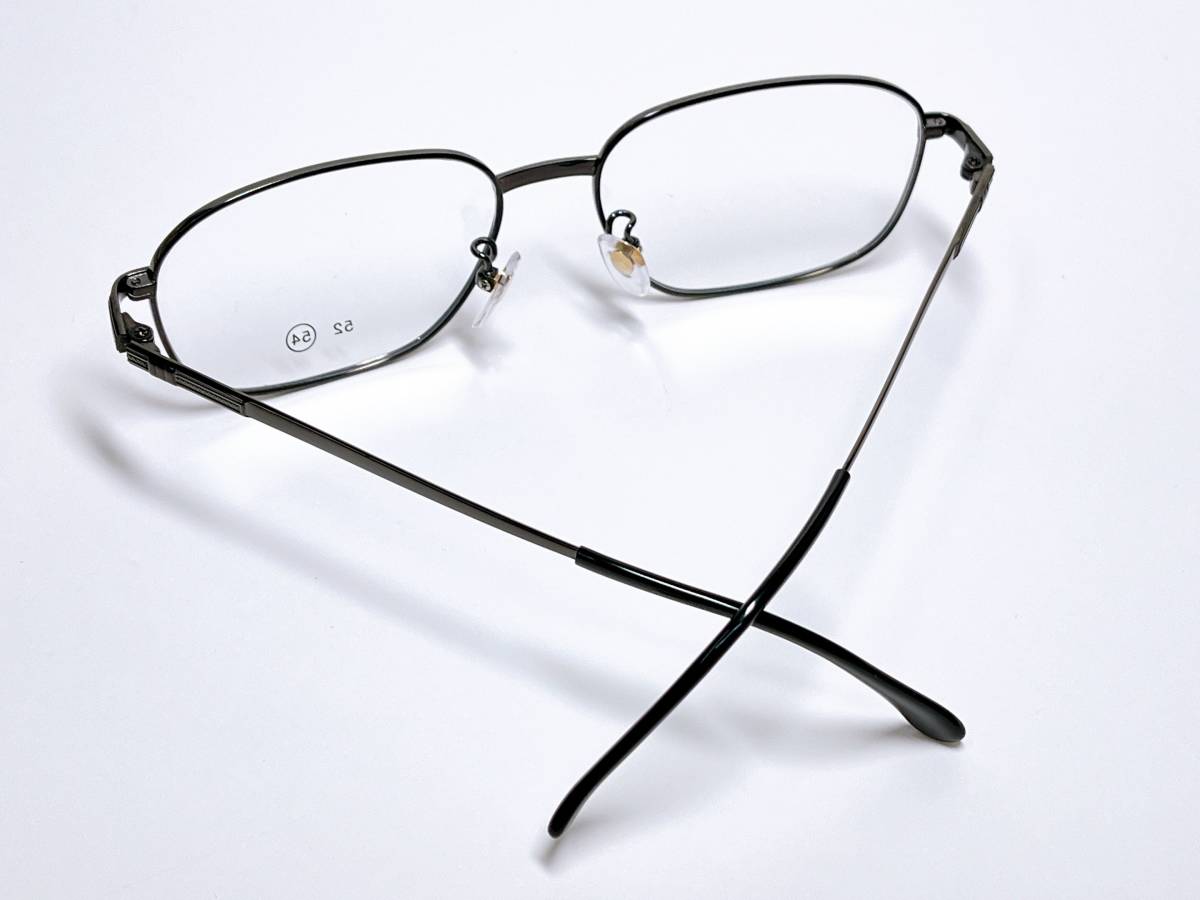 男性用 メガネ 軽量 チタン ★ 濃グレー IPメッキ ★ シンプル 眼鏡 メガネフレーム_画像7