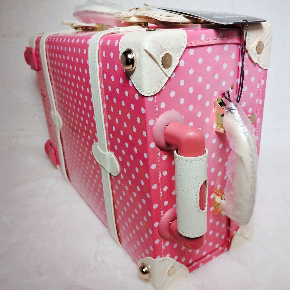 【新品未使用】 T＆S スーツケース キャリーバッグ 水玉ドット ピンク 旅行バッグ トランク アタッシュケース キャリーケース 