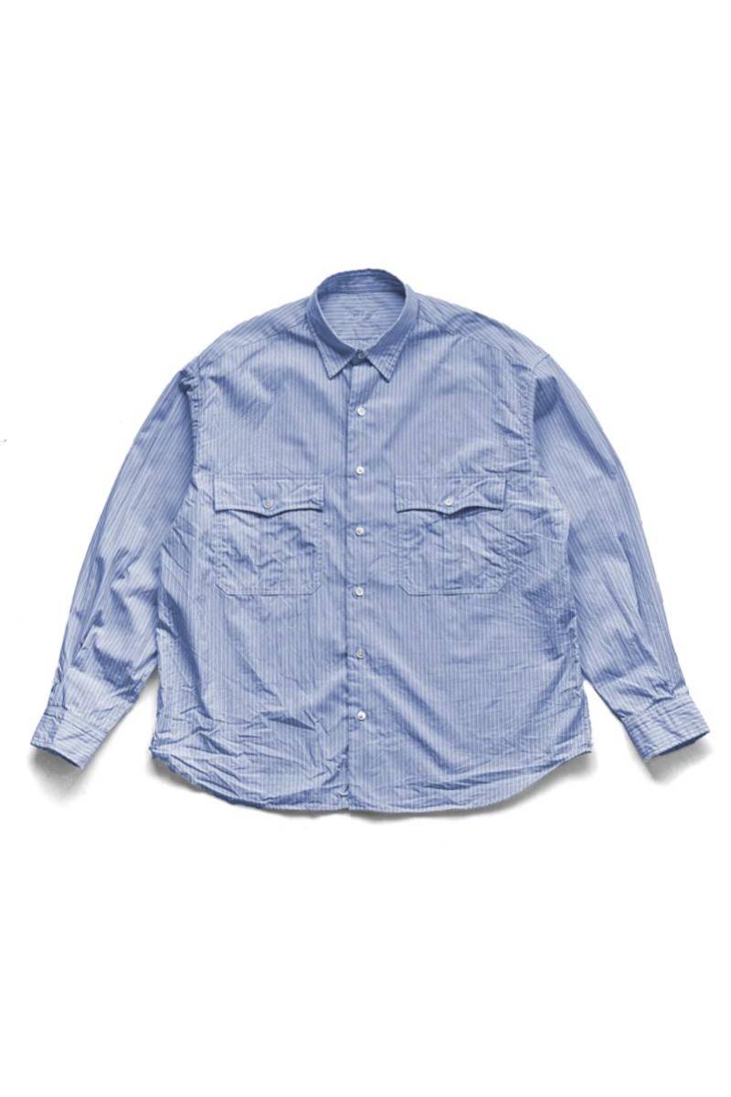 PorterClassic ロールアップシャツSTRIPE SHIRT BLUE
