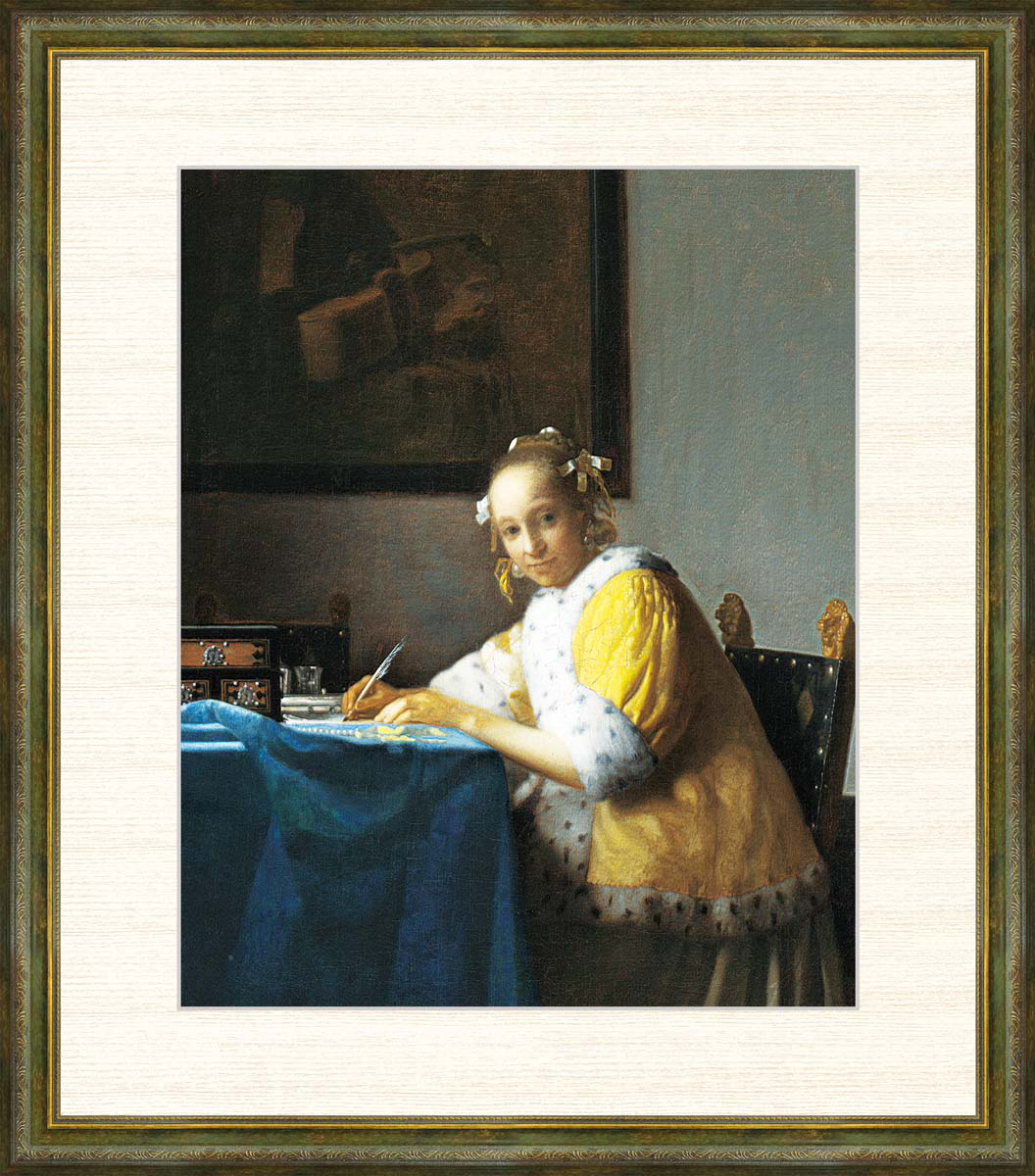 高精細デジタル版画 額装絵画 ヨハネス・フェルメール作 「手紙を書く女」 F8_画像1