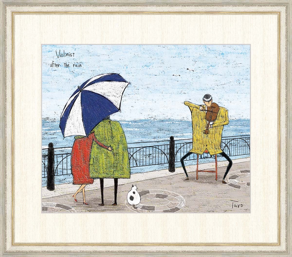 高精細デジタル版画 額装絵画 橋北 太郎（はしきた たろう）作 「雨上がりの演奏」 F8