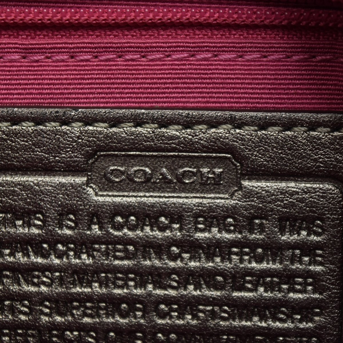 □501372 COACH コーチ ショルダーバッグ シグネチャー キャンバス スウェードレザー パッチワーク レディース ピンク シルバー他_画像6