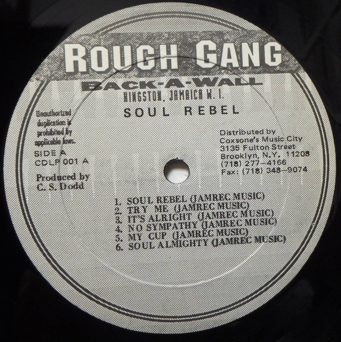 【RG011】BOB MARLEY And THE WAILERS 「Soul Rebels」, JAMAICA Reissue　★ルーツ・レゲエ_画像4