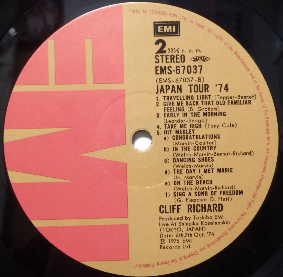 【LJ041】CLIFF RICHARD 「Japan Tour '74 (ジャパン・トゥアー’74)」(2LP), 75 JPN 初回盤　★日本公演/ポップ・ロック/ボーカル_画像6