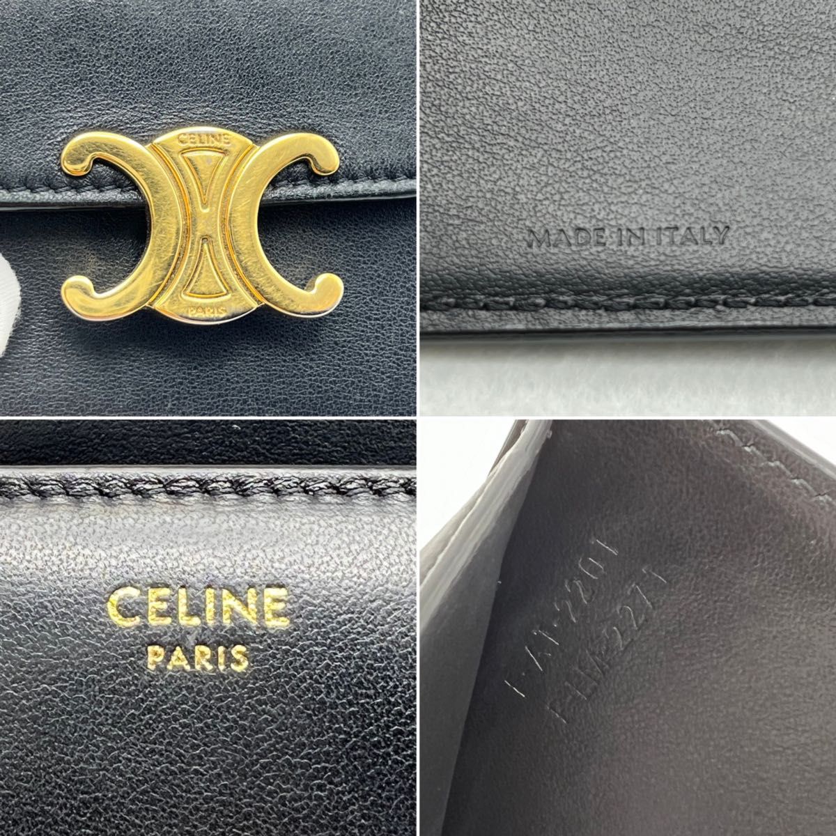 セリーヌ レザー トリオンフ スモールウォレット 三つ折り財布 セリーヌ レザー トリオンフ スモールウォレット 三つ折り財布