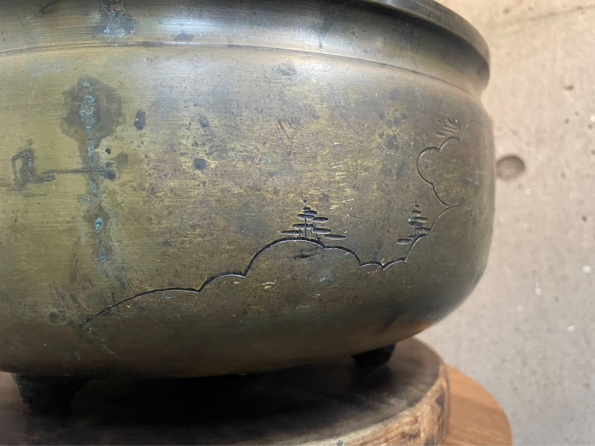 真鍮製 火鉢】火箸 灰ならし2本 五徳 台座 セット アンティーク 真鍮製 火鉢】火箸 灰ならし2本 五徳 台座 セット アンティーク