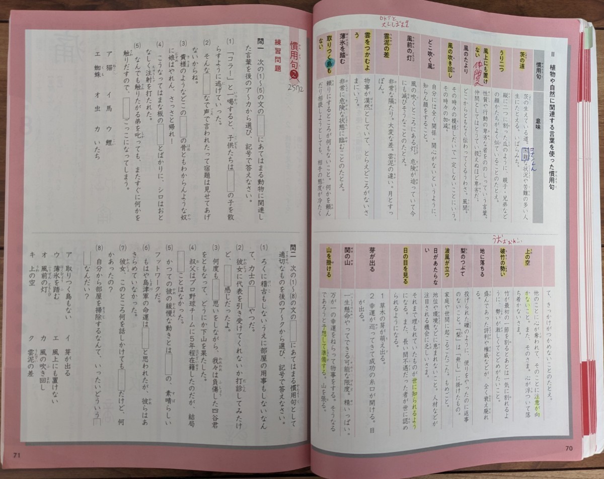 一部記入あり】四谷大塚 予習シリーズ_漢字とことば_5年下 中学 一部記入あり】四谷大塚 予習シリーズ_漢字とことば_5年下 中学