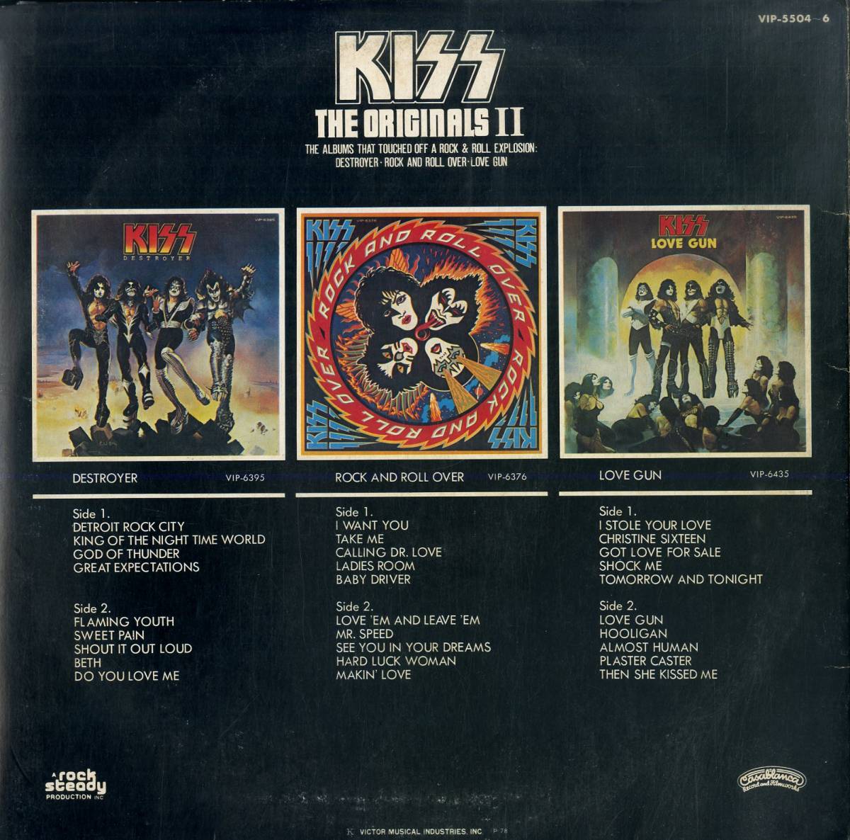 A00581892/LP3枚組/キッス (KISS)「The Originals II 続・地獄の全貌 (1978年・VIP-5504-6・ハードロック・グラムロック)」_画像2