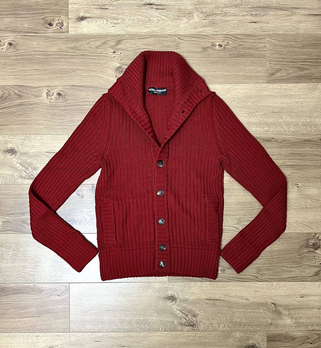  beautiful goods DOLCE&GABBANA rib knitted cardigan size 44( size 46* size 48. person . have on possible )