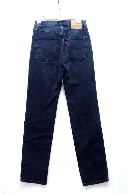 Levi's リーバイス 70S HIGH スリムストレート ブラック WORN IN デニムパンツ ・W25 A08980018 中古_画像3