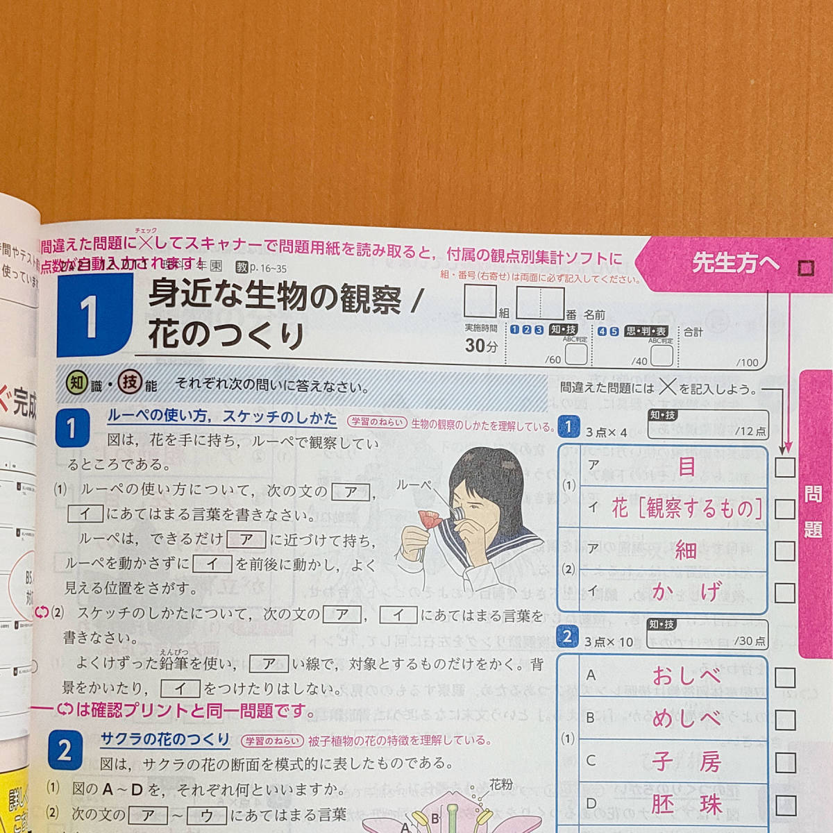 令和4年対応 新学習指導要領「Wプリント 理科 1年 東京書籍版【教師用】」新学社 ダブルプリント 理科 答え 解答 観点別評価 東書 東/_画像2