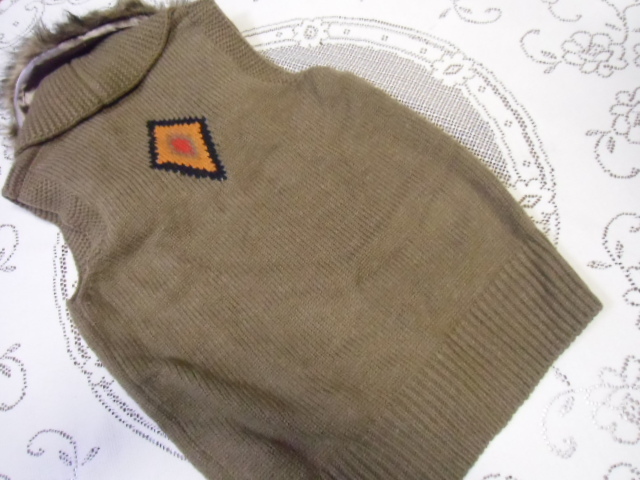 * Ferrie simo knitted the best removed possibility fake fa collar mocha M size almost new goods *