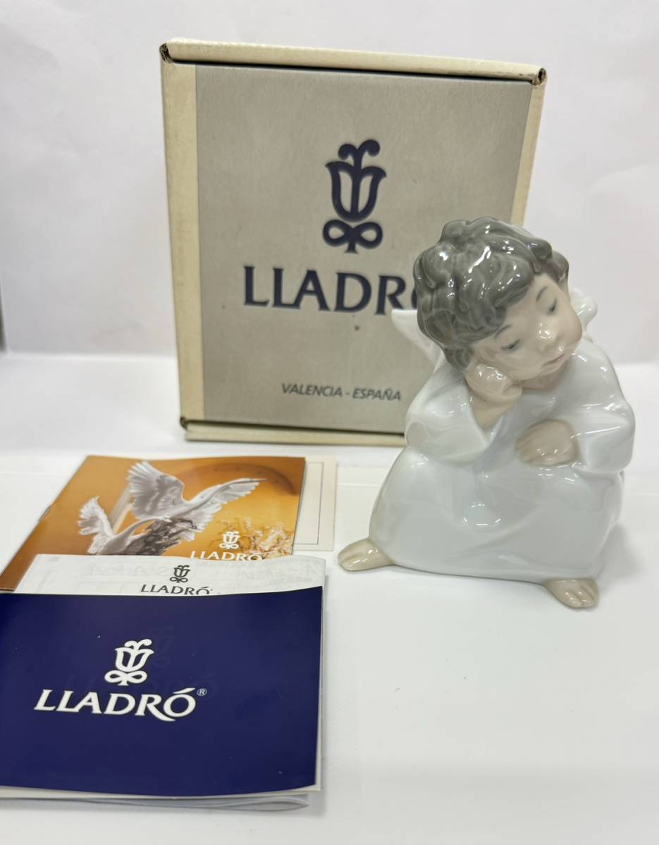 【1円スタート！】LLADRO リヤドロ 4539 天使の考えごと フィギュリン 天使 妖精 陶器人形 置物 西洋陶磁 箱入り 中古_画像1