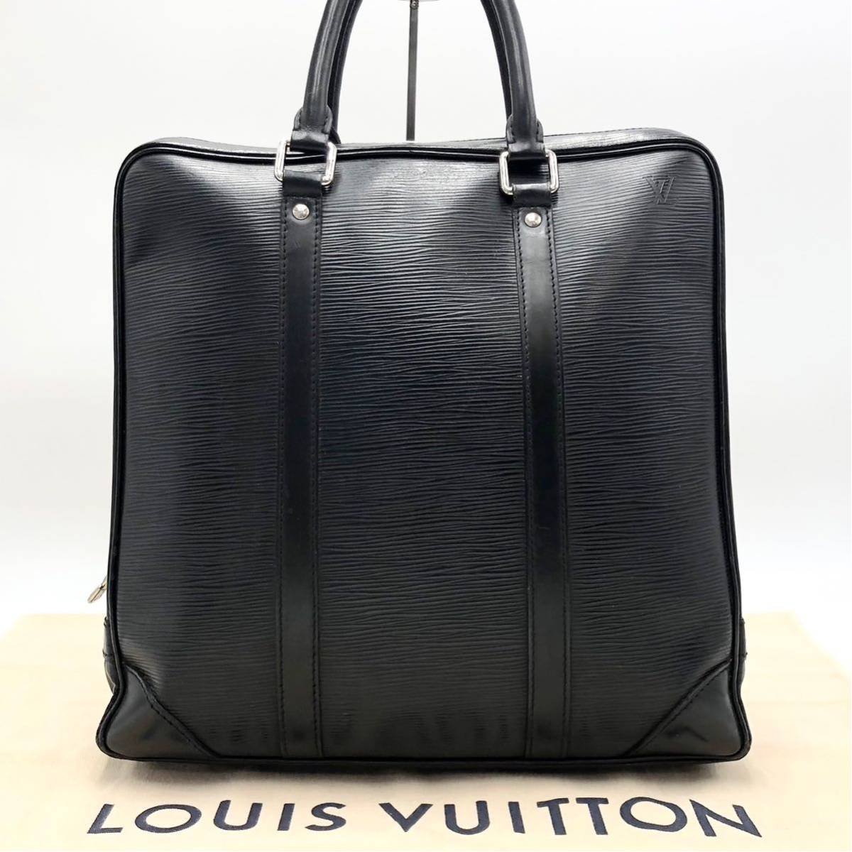 【希少】LOUIS VUITTON ルイヴィトン ハンドバッグ エピ ヴィヴィエンヌロン ロゴ刻印 黒_画像1