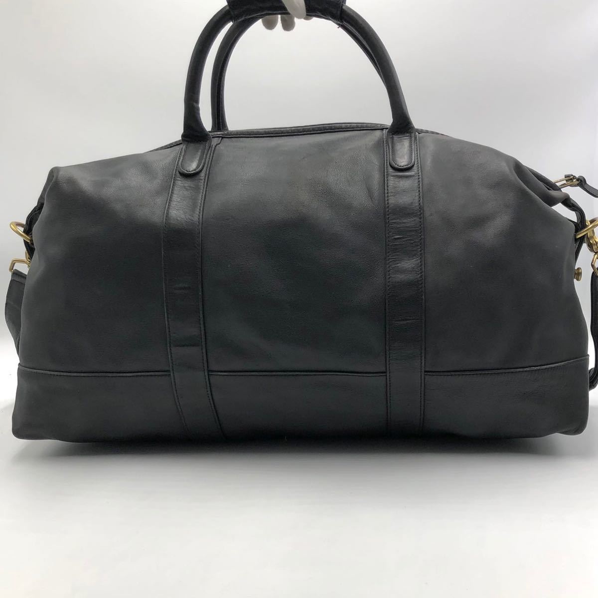 【美品】old coach オールドコーチ 2way ボストンバッグ ドイツホック ブラック 黒 大容量 トラベルバッグ 斜め掛け_画像3