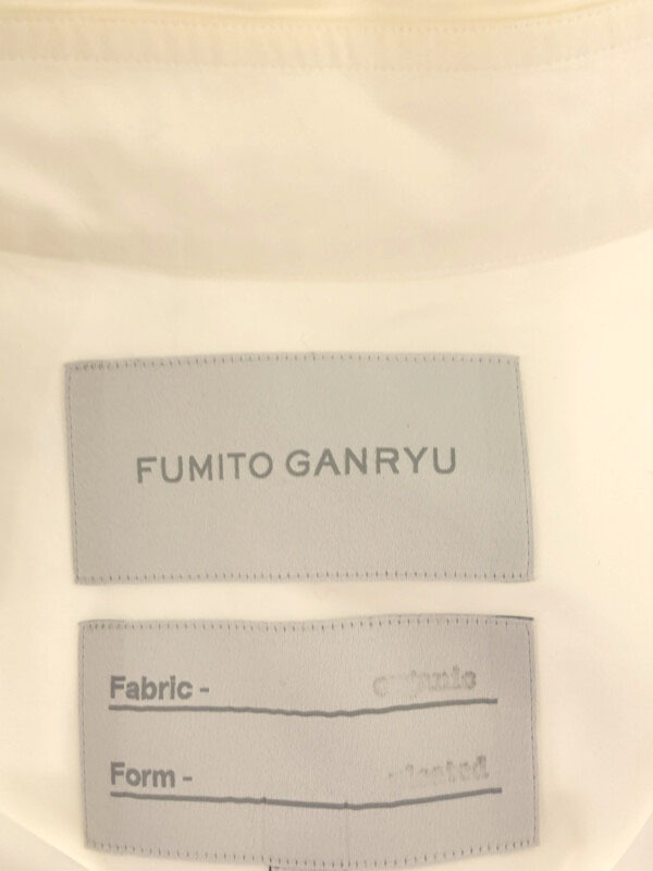 FUMITO GANRYU フミト ガンリュウ 21AW pleated shirt バックプリーツレギュラーカラーシャツ ホワイト 2 Fu6-Sh-01 ITP1XQR0E6K2の画像3