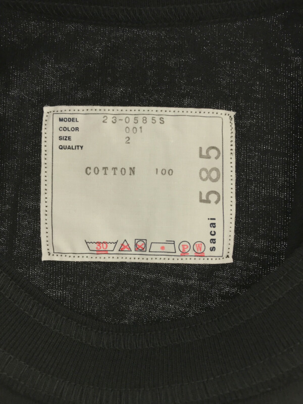 sacai サカイ 23AW Graphic T-Shirt バックプリントTシャツ ブラック 2 23-0585S ITJAEP1HDEU5_画像3
