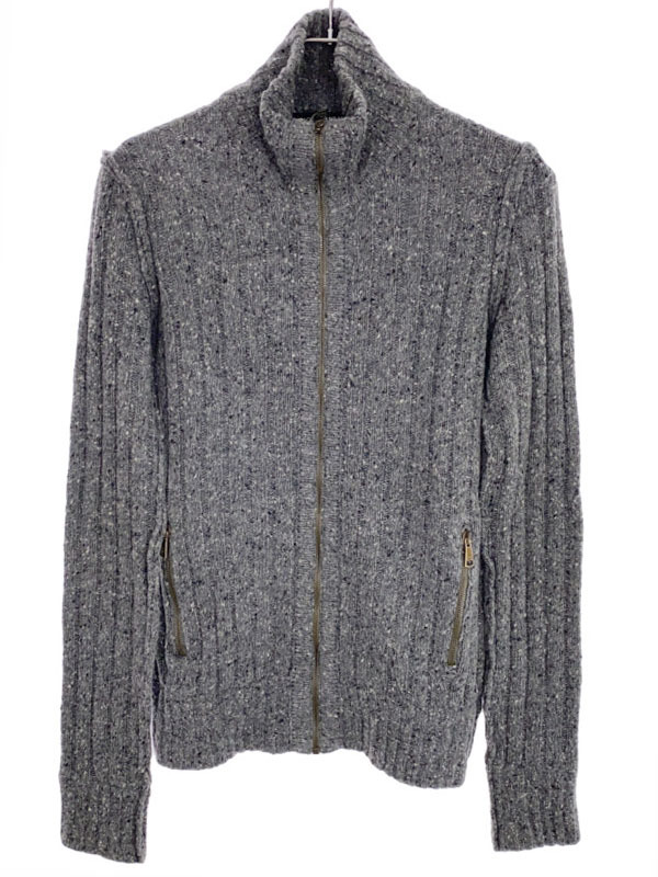 DOLCE&GABBANA Dolce & Gabbana wool Zip up knitted sweater gray F6C57K/F65NF ITNX9RIBD73G