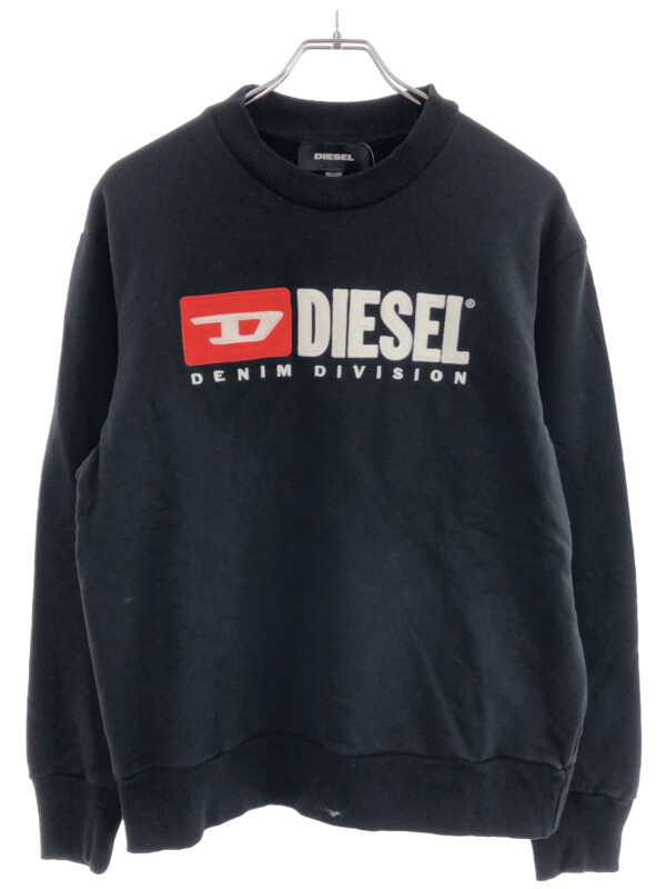 DIESEL ディーゼル DENIM DIVISION ロゴ刺繍スウェットトレーナー ブラック XS IT8TGC7TBEGQ_画像1