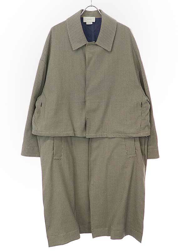 YOKE ヨーク 19SS 3WAY BAL COLLAR SHARE COAT ハウンドトゥースバルカラーシェアコート YK19SS0019C ベージュ M ITC0KKQFUH57_画像1