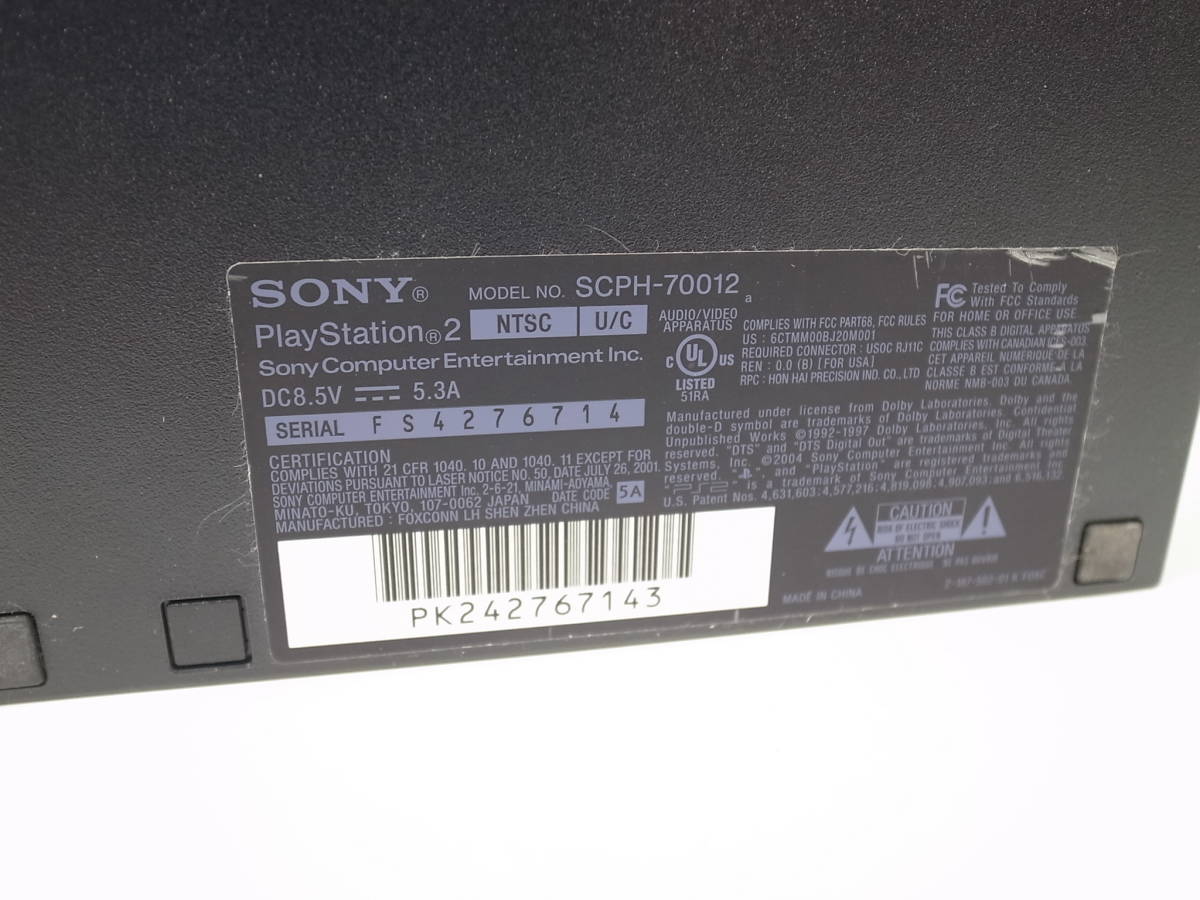 ●北米版 SONY PS2 SCPH-70012 薄型 ブラック ※起動確認済み_画像3