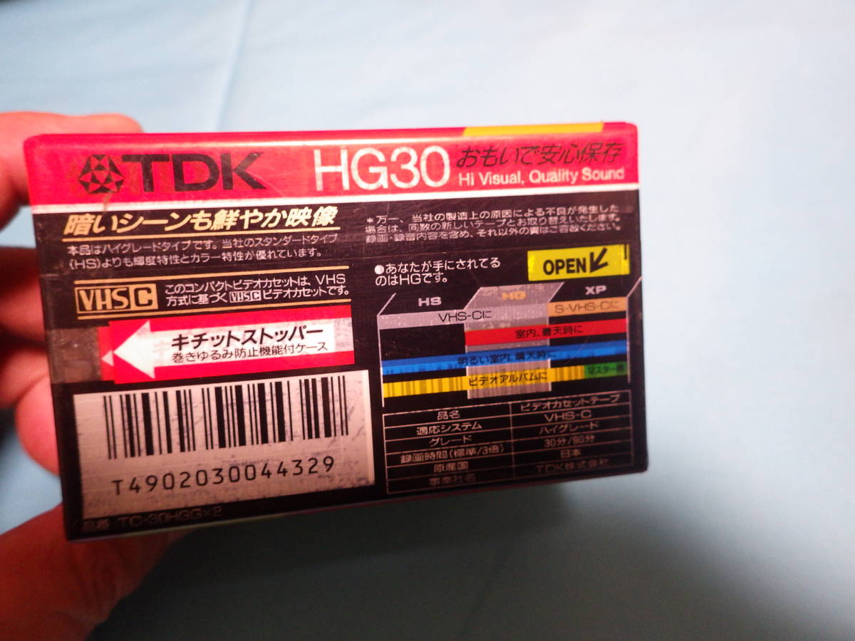  video cassette tape 2 ps TDK HG30 VHSC unopened goods unused goods 