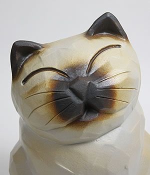 傘立て 陶器 信楽焼 おしゃれ ネコ ねこ 猫 傘入れ モダン シンプル 玄関 和風 新築祝 ギフト 開店祝 シャム猫傘立て kt-0080_画像3