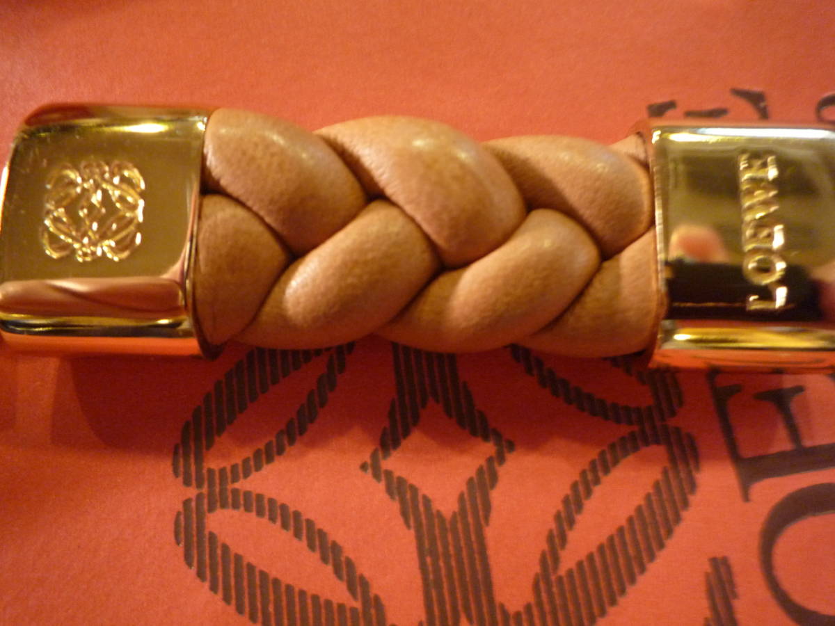 # прекрасный товар #LOEWE Loewe очарование брелок для ключа кольцо для ключей Gold металлические принадлежности × кожа 