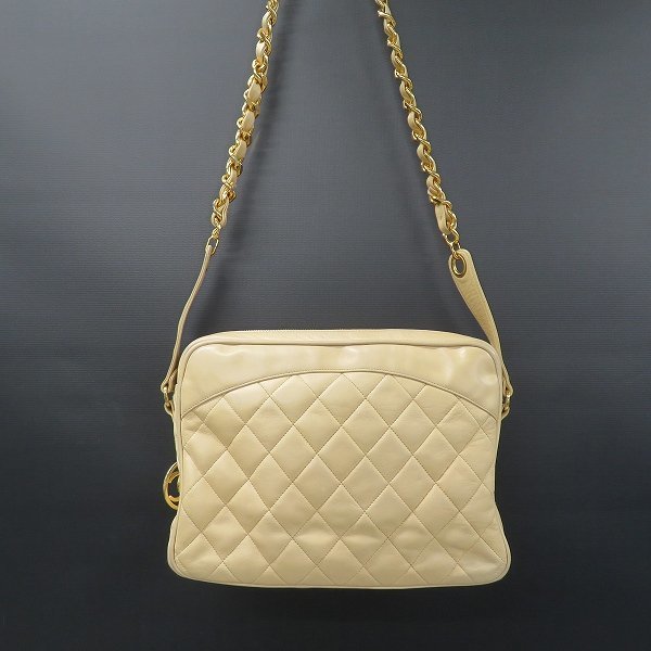 #auu シャネル CHANEL ショルダーバッグ ベージュ マトラッセ チェーン ゴールド ココチャーム レディース [838976]_画像4