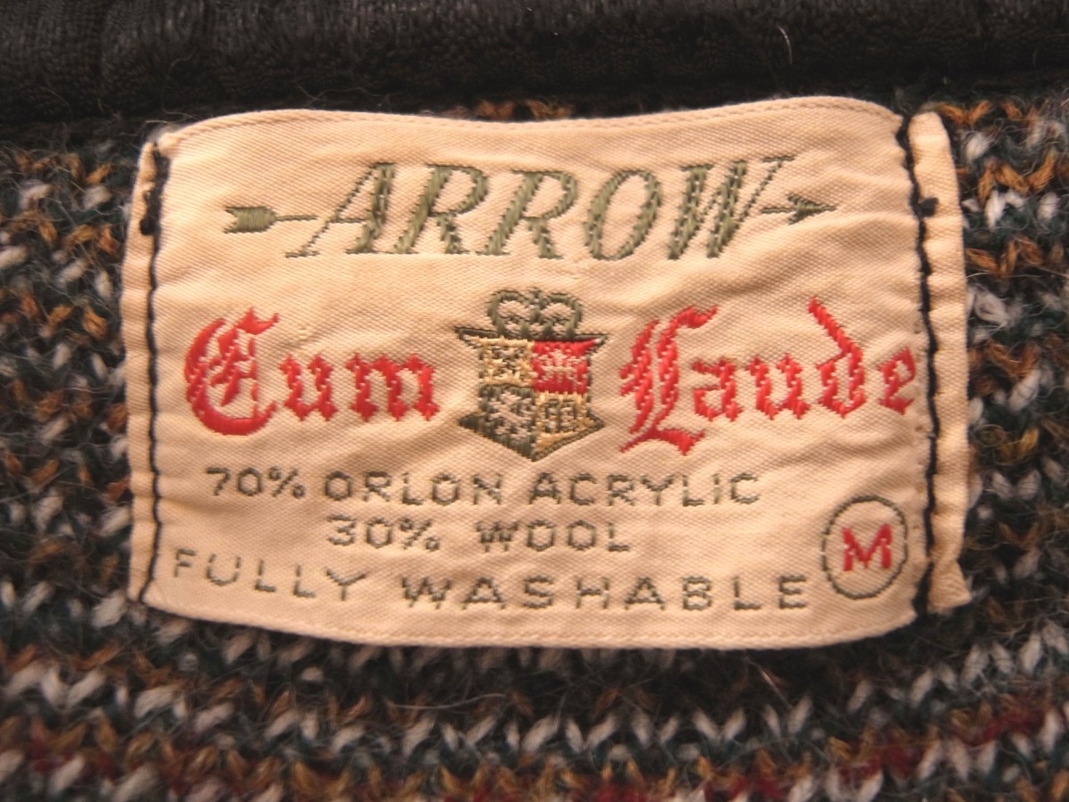 60s ビンテージ ARROW アロー USAアメリカ製 Mohair モヘア knit セーター vintage ウエアハウス campus ニードルス RRL マクレガー model_画像3