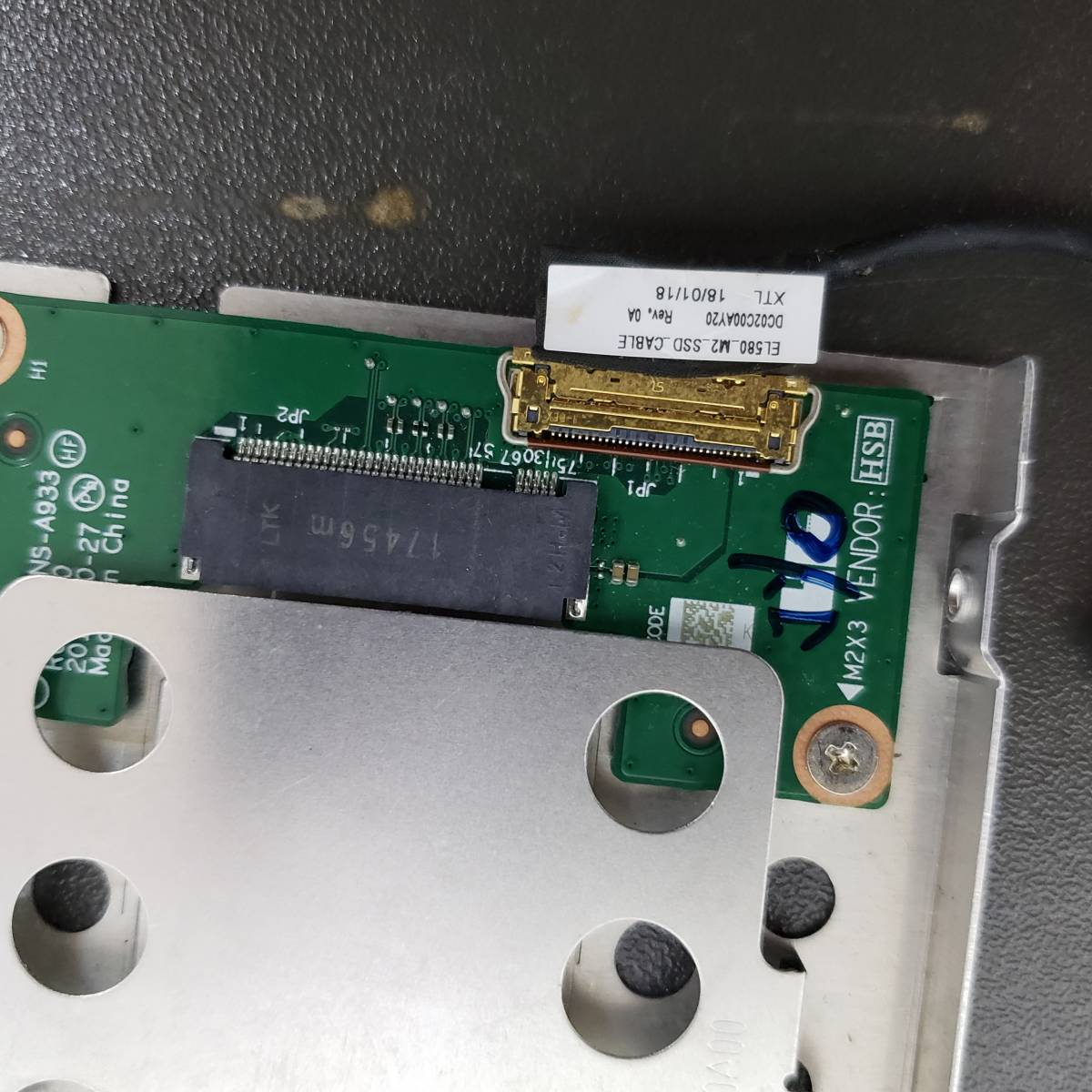 LENOVO ThinkPad L480 L490 L580 L590 M2 2280 SSD M.2 PCIE NVME HDD マウンタ ブラケット +ケーブル　動作確認済み_画像3