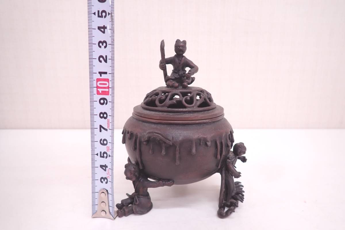 高岡銅器 金工作家 「村田宏」作 蝉型鋳造 三足香炉 全2点 伝統工芸品