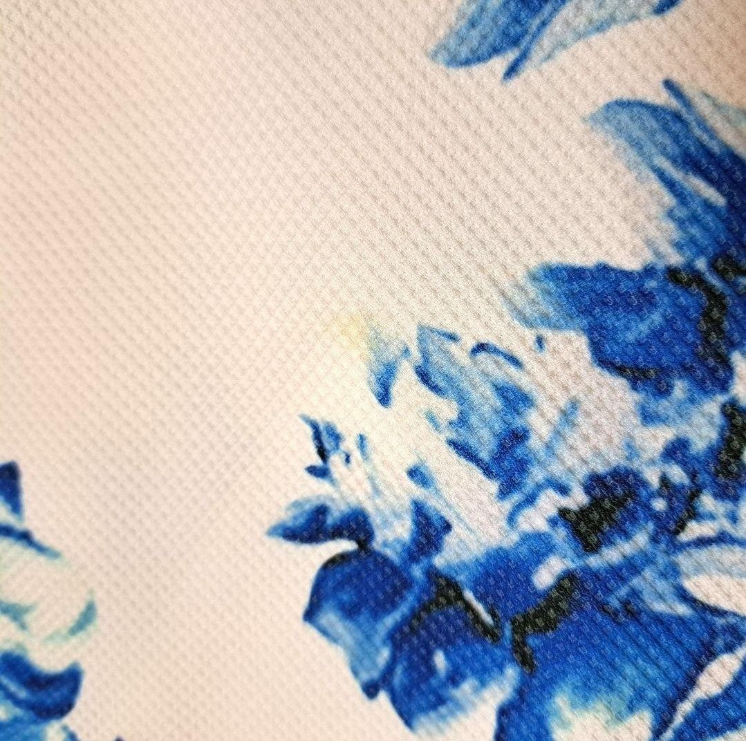 花柄 刺繍 レース オフショル Aライン ミニ ドレス ブルー ホワイト