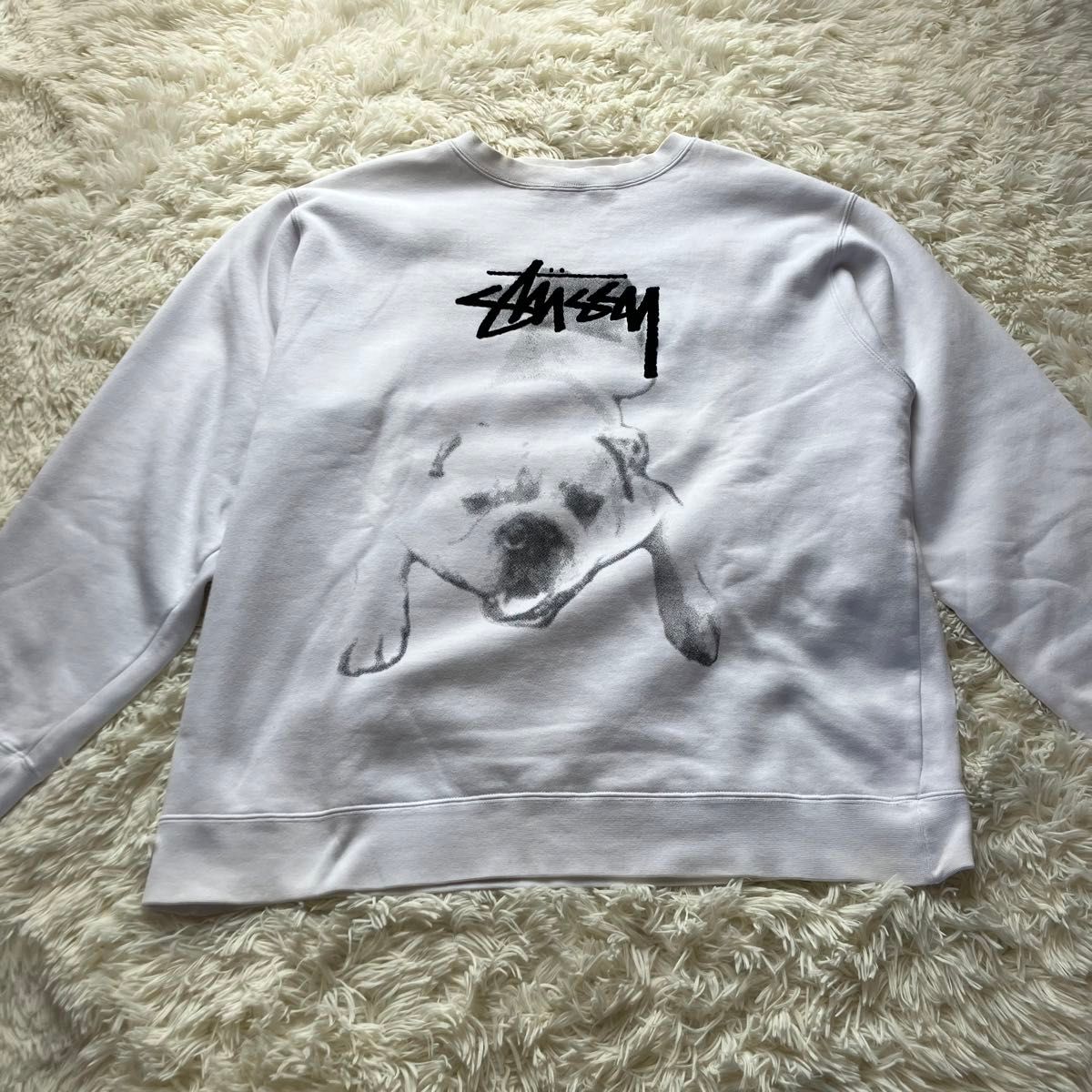 希少 old stussy ブルドッグ センターロゴ スウェット 犬 usa製 希少 old stussy ブルドッグ センターロゴ スウェット 犬 usa製