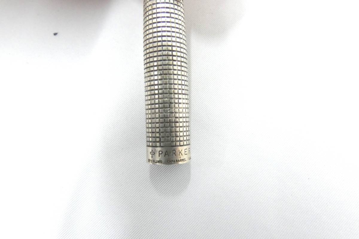 27799 ★ PARKER パーカー 万年筆 ペン先 14K STERLING CAP＆BALLEL スターリングシルバー USA 筆記未確認 ★ 中古品 長期保管品 ジャンク_画像10