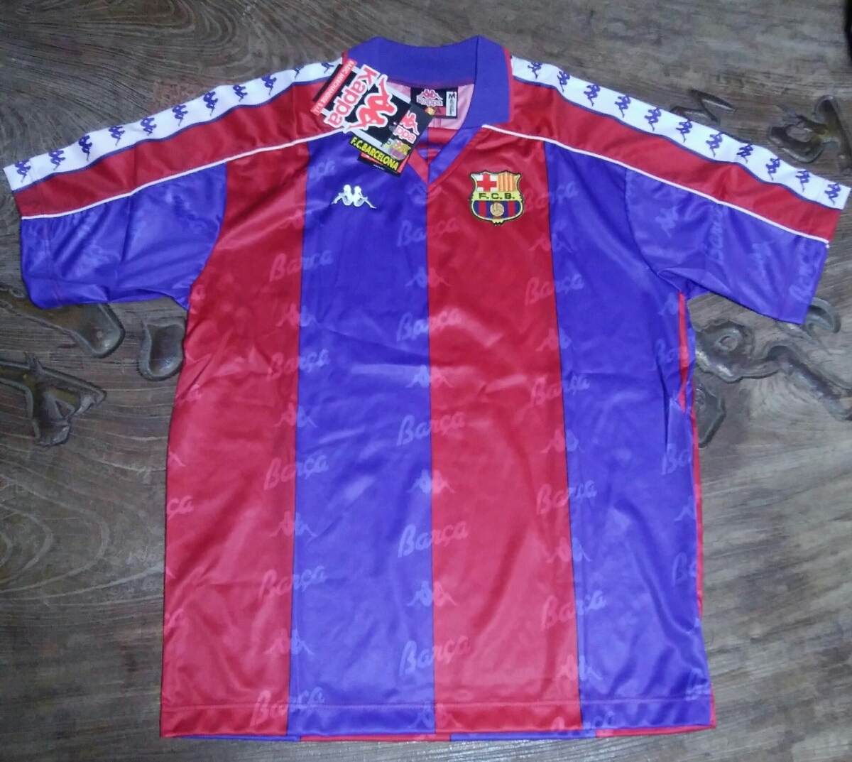 値下交渉 1992-95 FCバルセロナ 未使用・紙タグ付き Kappa/カッパ MADE IN ITALY 検)1993 1994 ロマーリオ BARCA BARCELONA ROMARIO W/TAGS_画像1